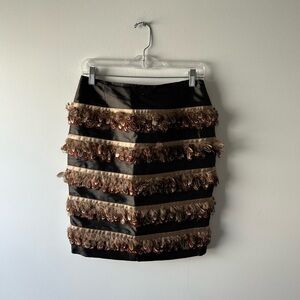 Per Se brown feather skirt